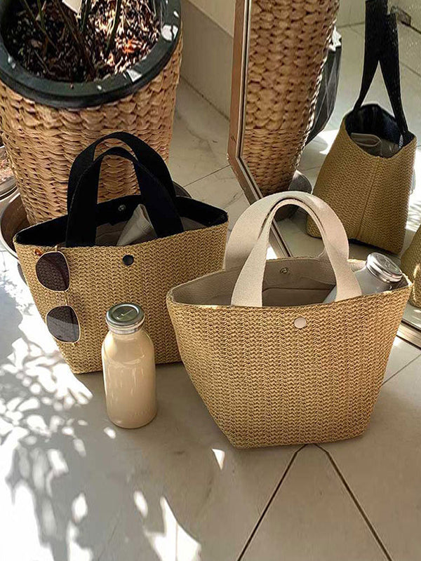 Sac à main tressé à empiècements