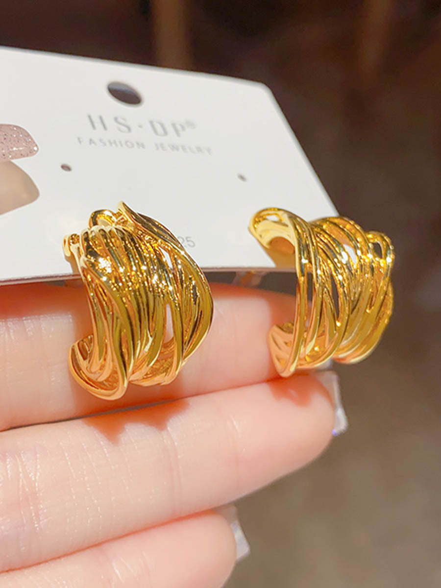 Boucles d'oreilles géométriques couleur unie