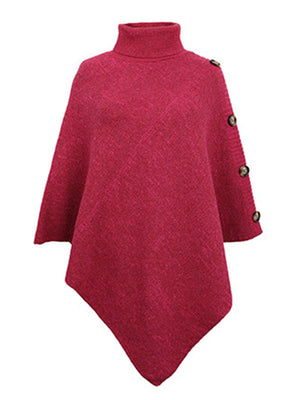 Cape pull décontractée à col haut, 7 couleurs