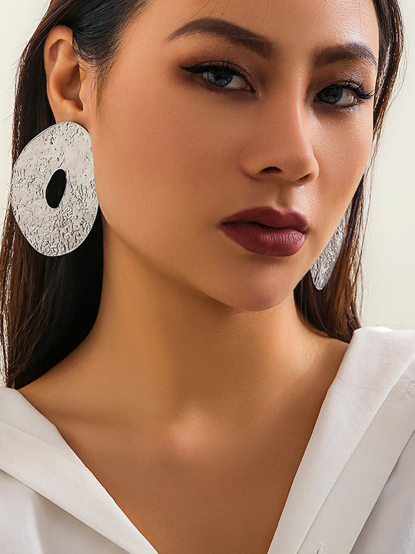 Boucles d'oreilles pendantes géométriques couleur unie