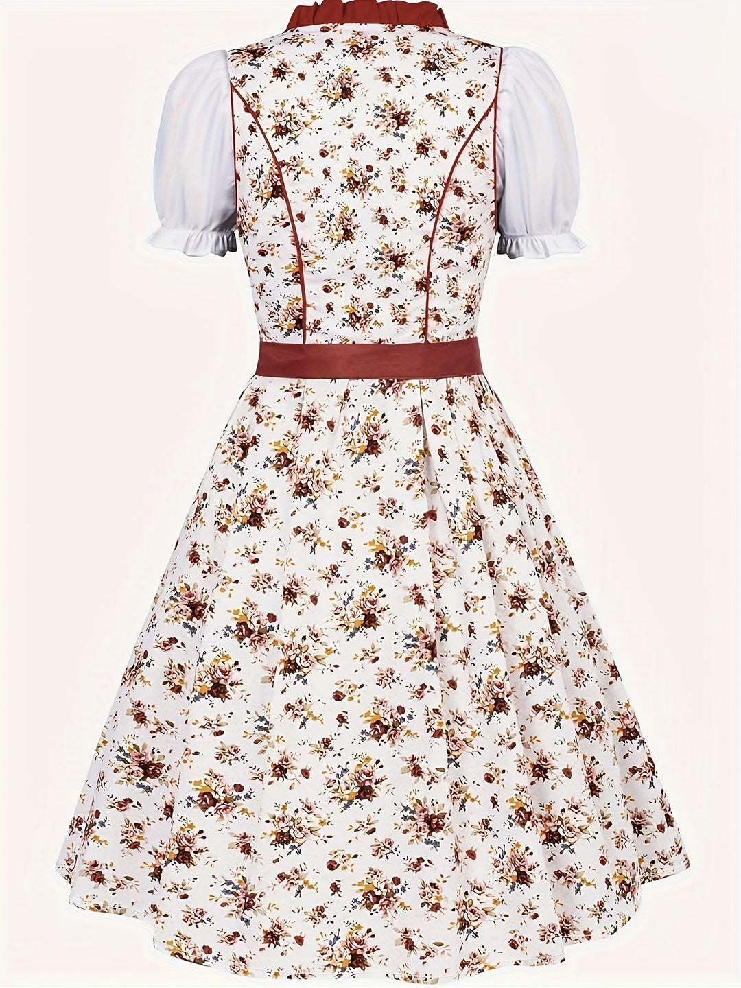 Robe Dirndl Rouge Élégante pour Femmes Oktoberfest
