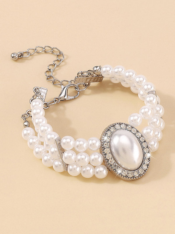 Bracelet réglable géométrique à chaîne, à strass