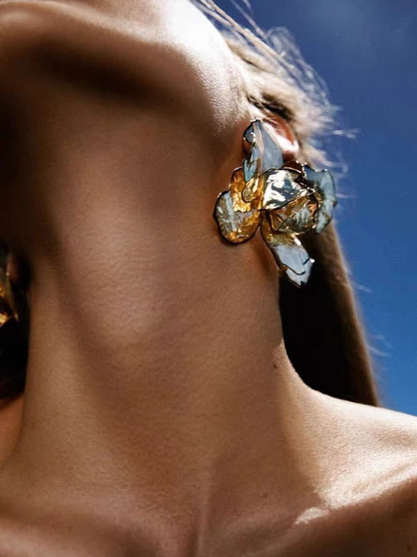 Boucles d'oreilles géométriques en forme de fleur