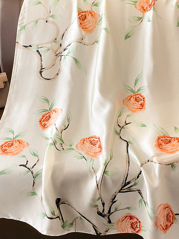 Écharpe anti-UV, à imprimé floral