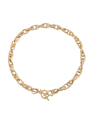Collier ajouré délicat à chaîne, couleur unie