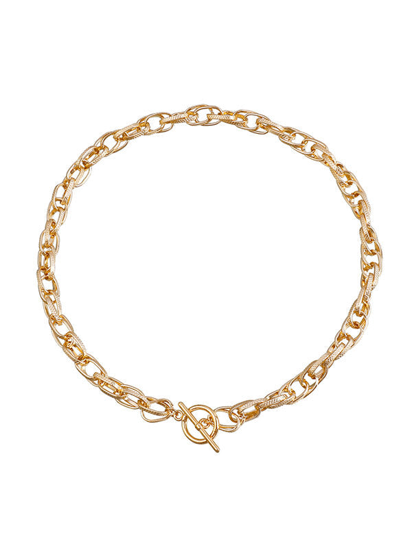 Collier ajouré délicat à chaîne, couleur unie