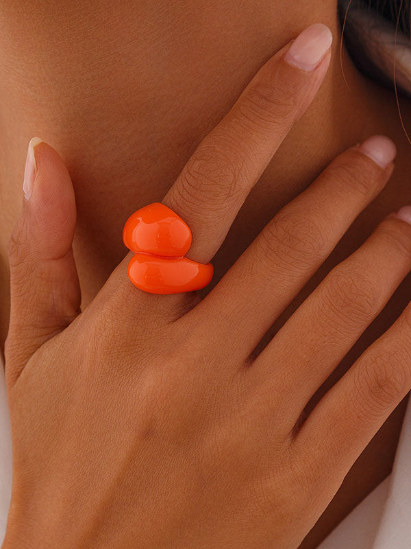 Bague géométrique couleur unie