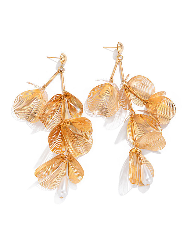 Boucles d'oreilles pendantes géométriques à pompons