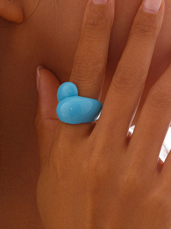 Bague géométrique couleur unie
