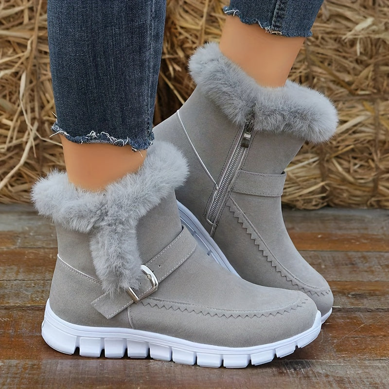 Bottes d'hiver femmes | Fermeture éclair latérale avec détail de sangle