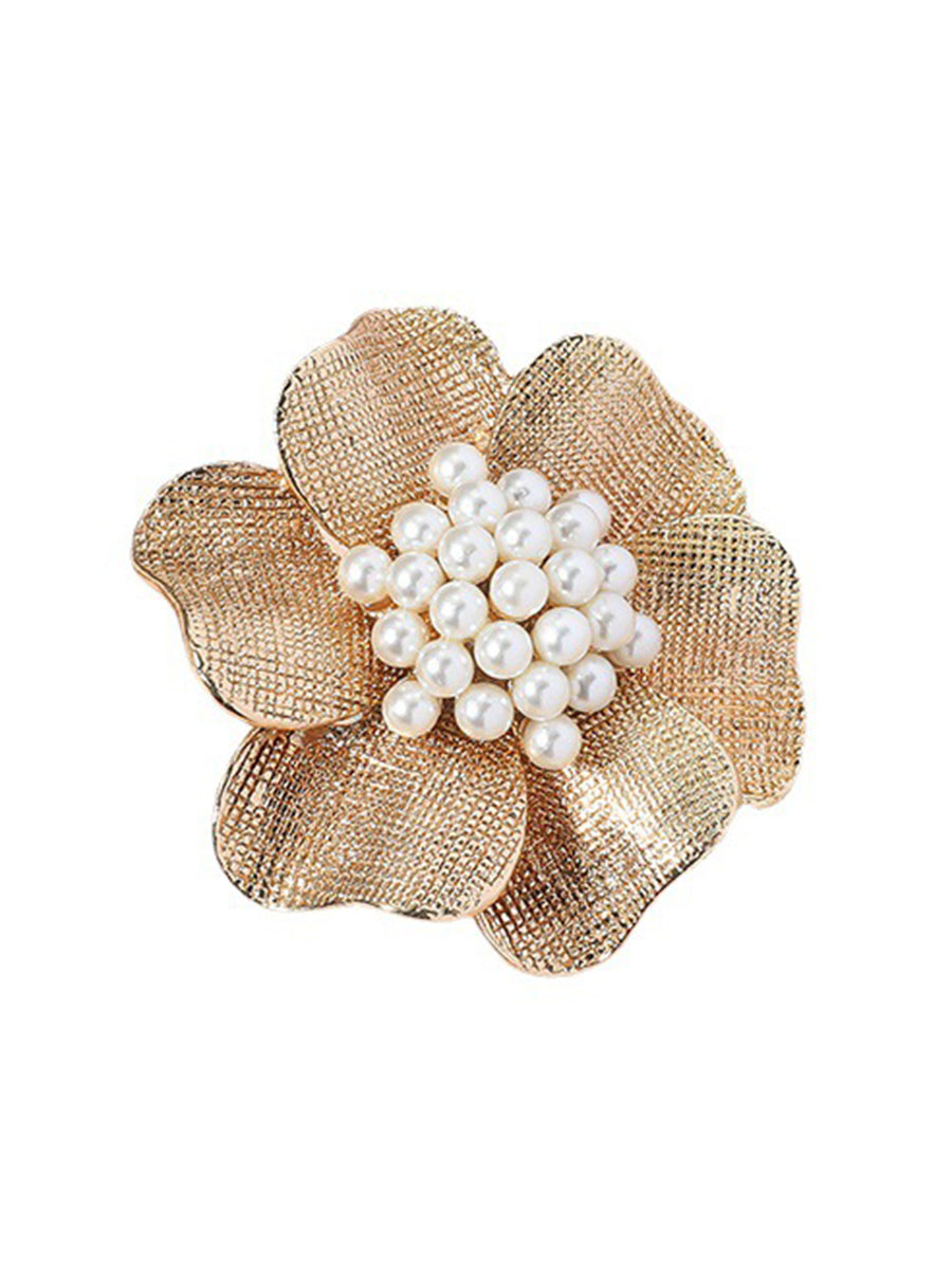 Bague réglable brillante en forme de fleur