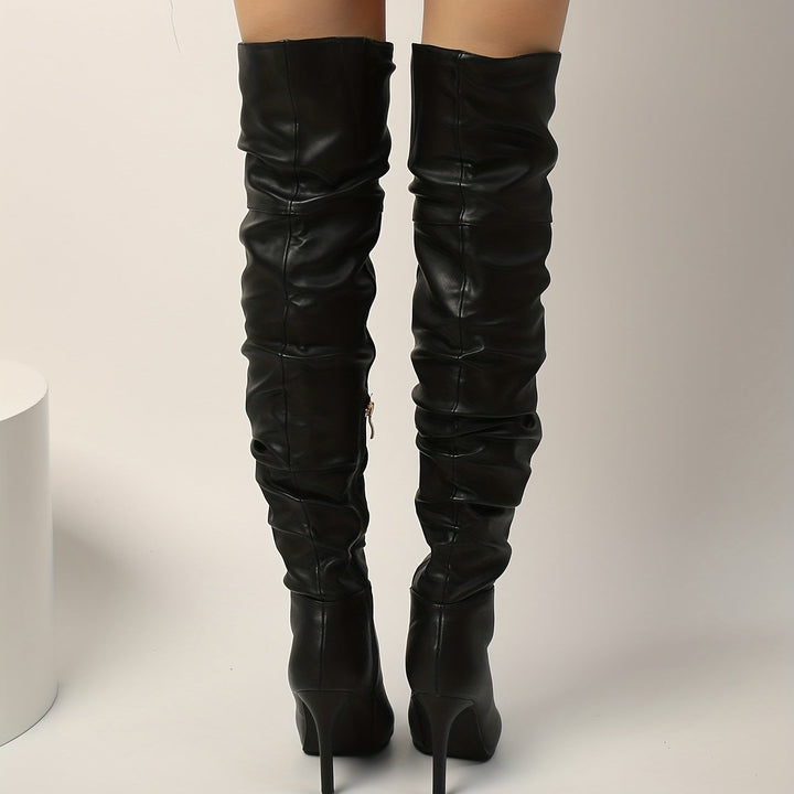 Bottes Overknee Femme | Forme de orteil pointue avec fermeture éclair latérale