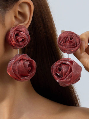 Boucles d'oreilles pendantes en forme de fleur