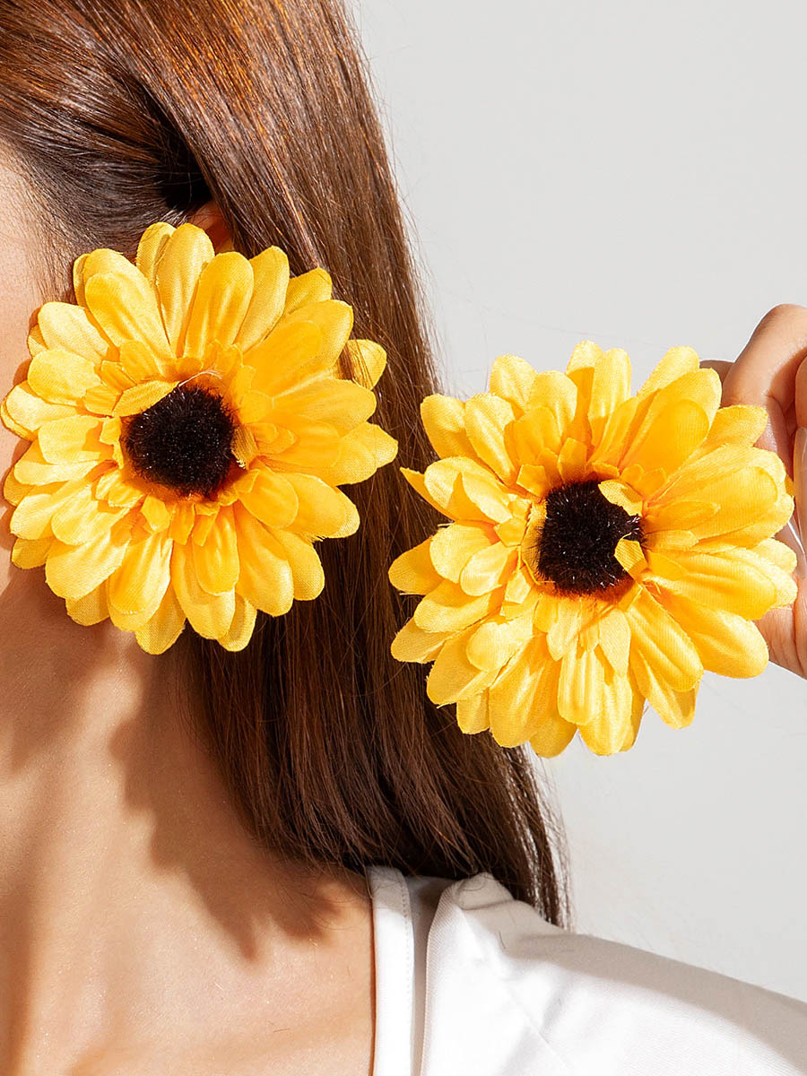 Boucles d'oreilles pendantes en forme de fleur