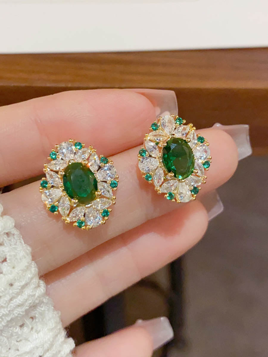 Boucles d'oreilles géométriques à strass