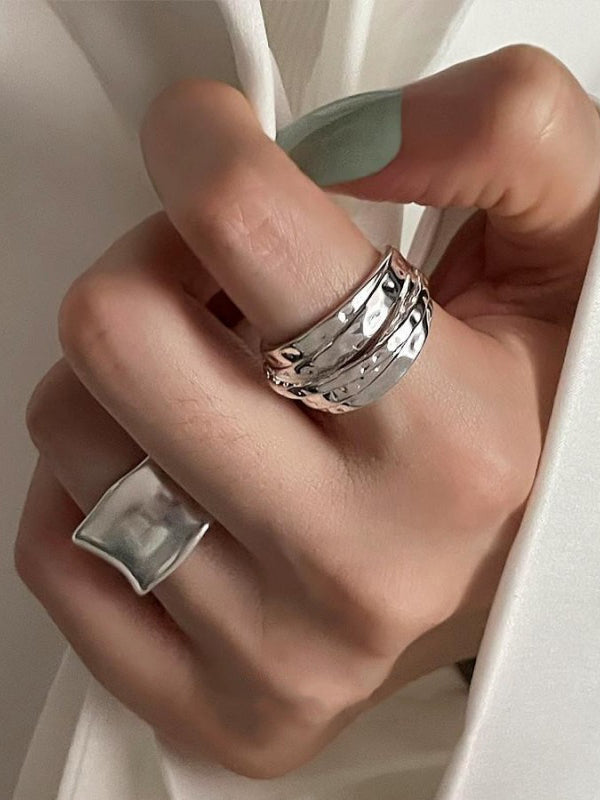 Bague réglable géométrique couleur unie