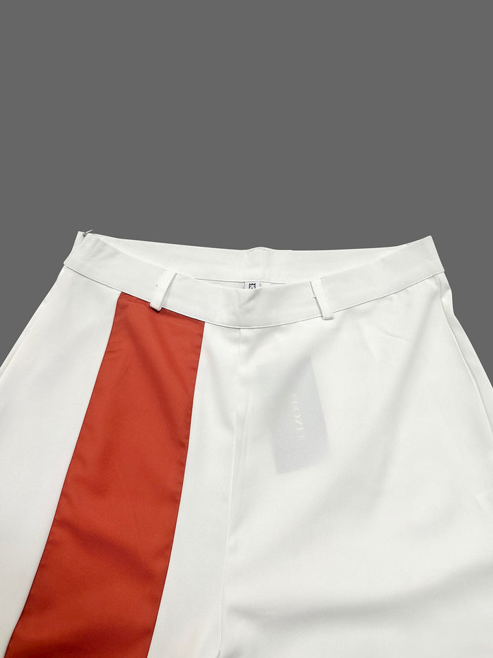 Ensemble deux pièces à manches chauve-souris, à manches mi-longues, à jambes larges, couleur unie, couleur contrastée – haut + pantalon