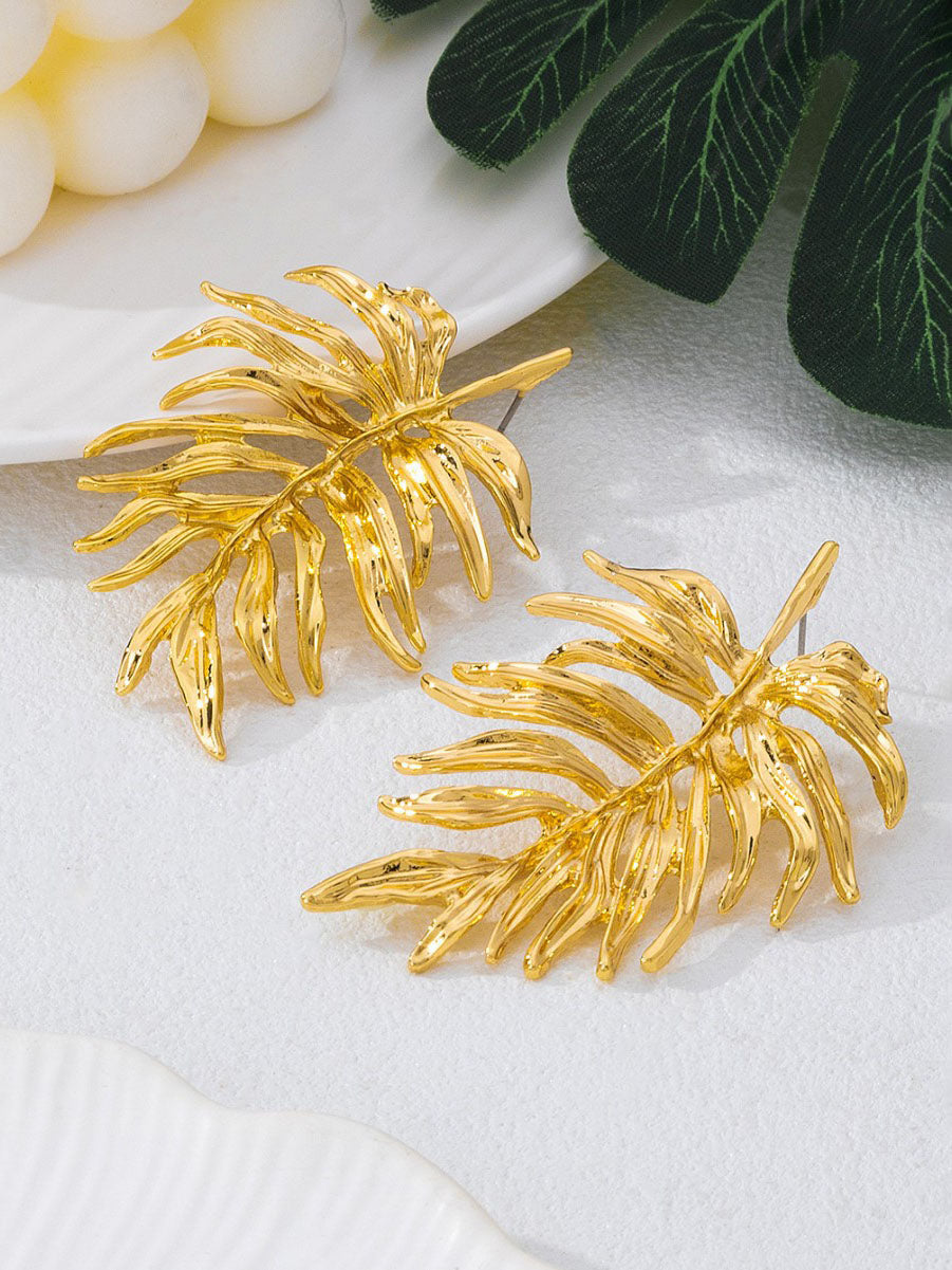 Boucles d'oreilles géométriques en forme de feuilles