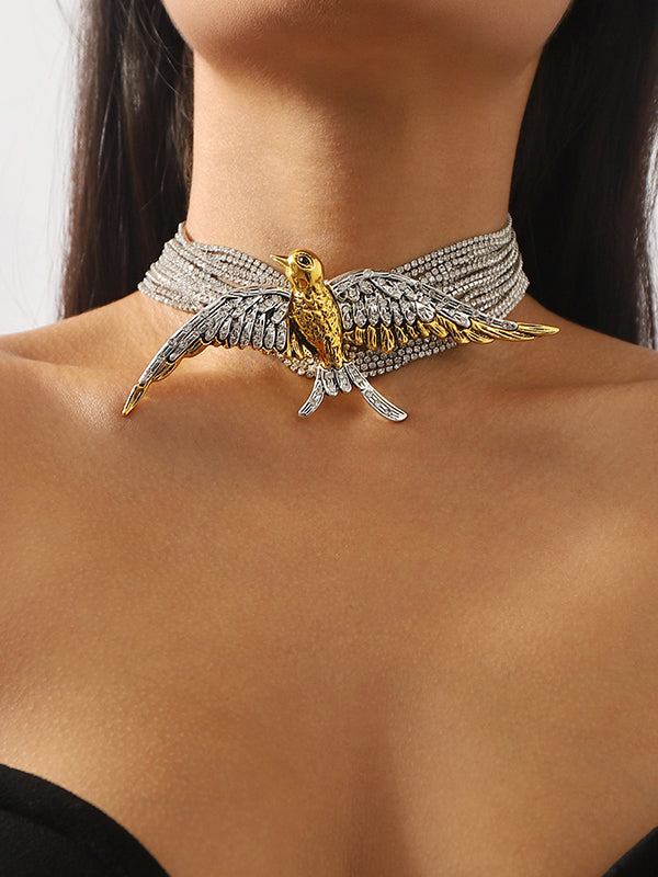 Collier délicat à pampilles en forme d'oiseau, accessoires de colliers