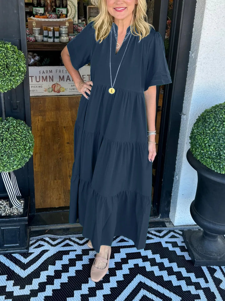 MARJOEIN - ROBE MIDI À MANCHES COURTES