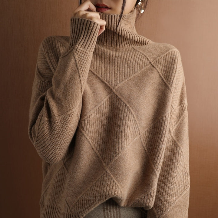 Pull col roulé femme tricoté | Oversize & Doux