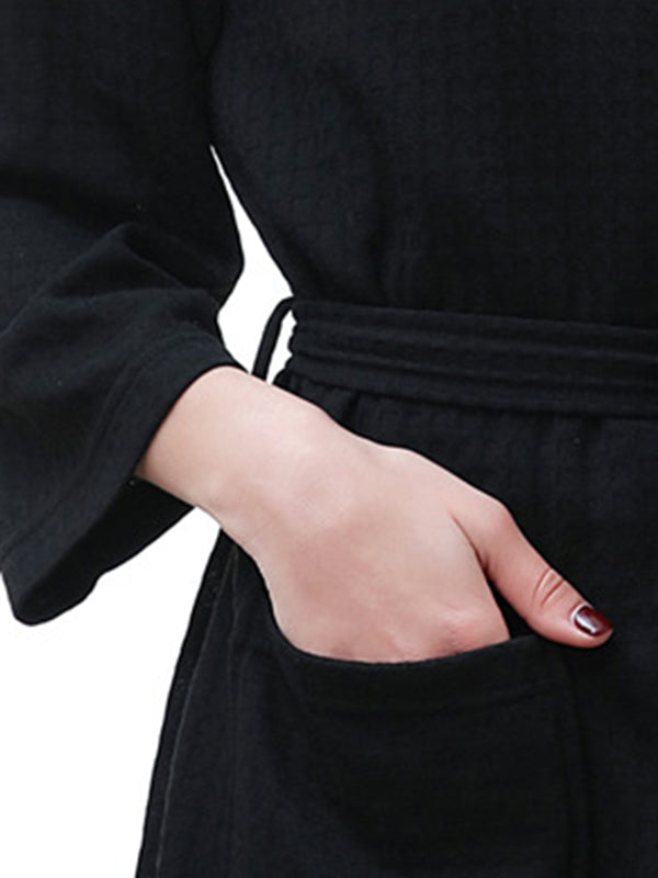 Robe de pyjama fine à bandage solide et confortable