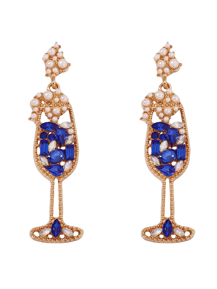 Accessoires de boucles d'oreilles en verre de vin brillant