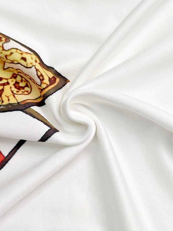 T-shirt imprimé à manches courtes, coupe près du corps, à col rond