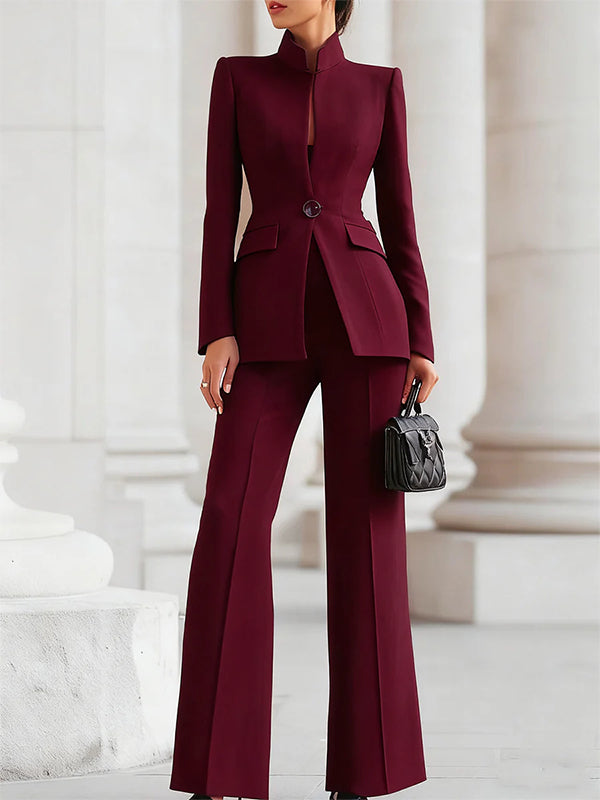 Bas taille haute, à jambes larges, couleur unie