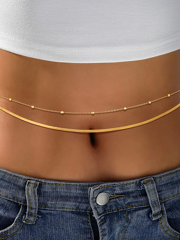 Chaînes Accessoires de chaîne de taille de couleur unie deux pièces