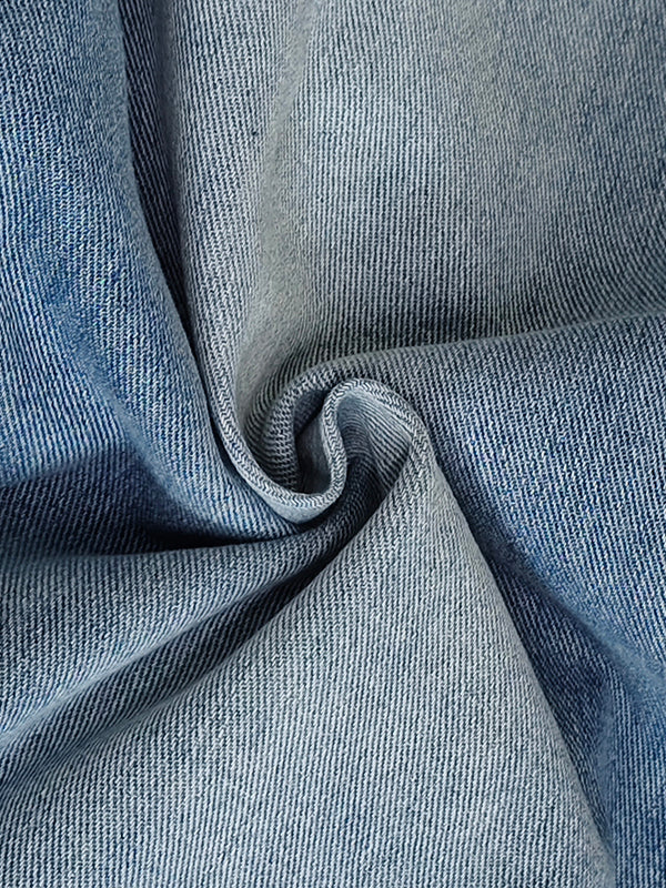 Jean taille haute, à jambes larges, à poches, couleur contrastée