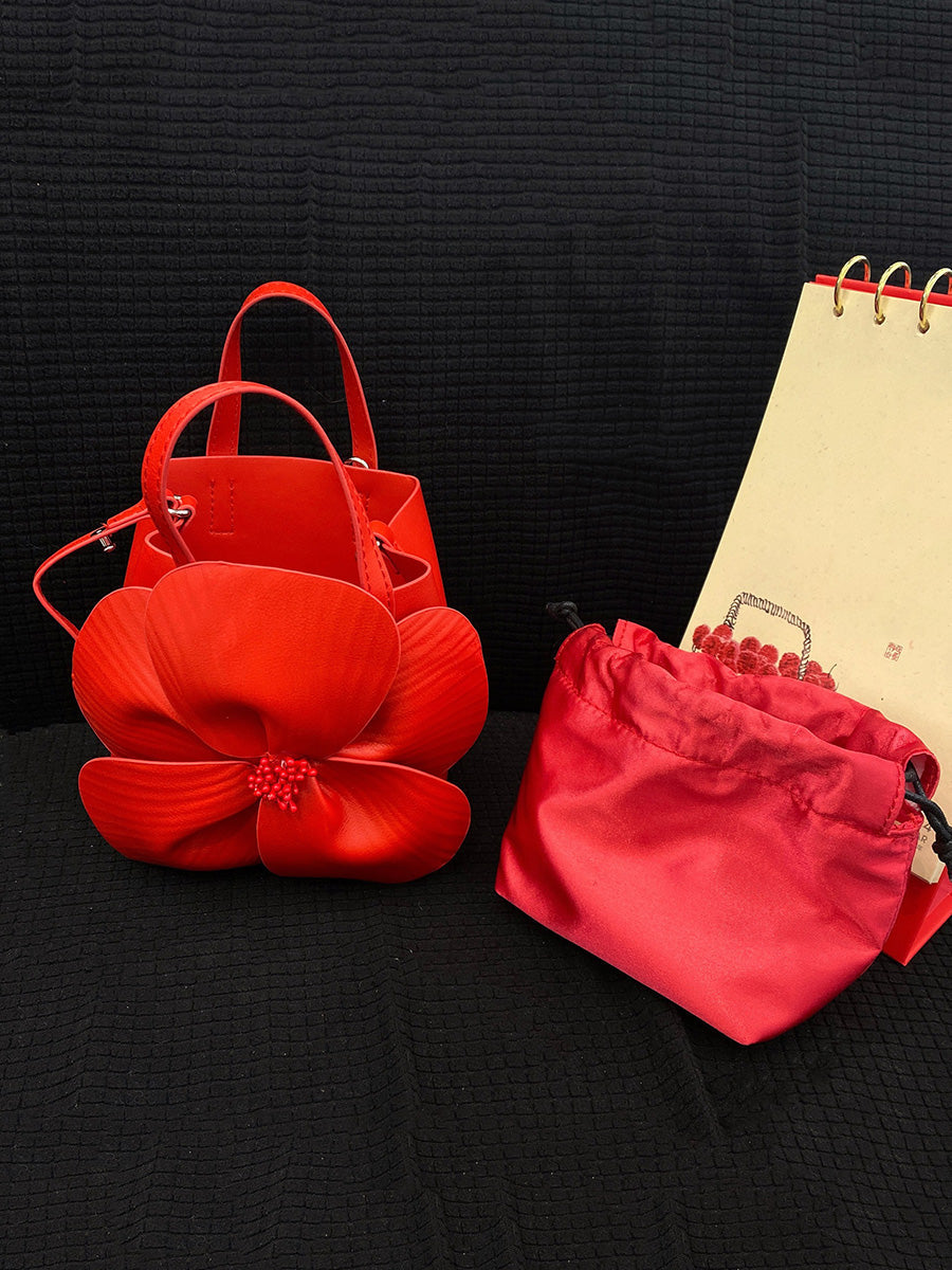 Sac à main en forme de fleur, couleur unie