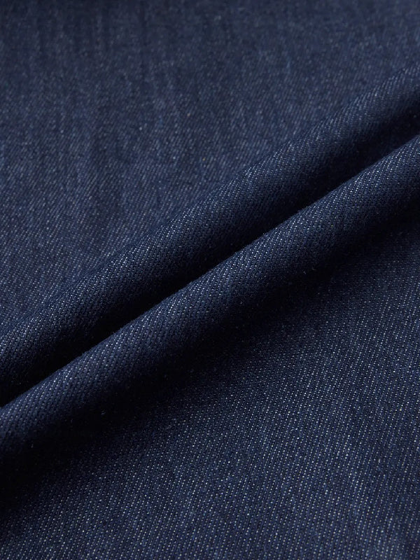 Bas de pantalon en jean à empiècements et plissé, taille haute