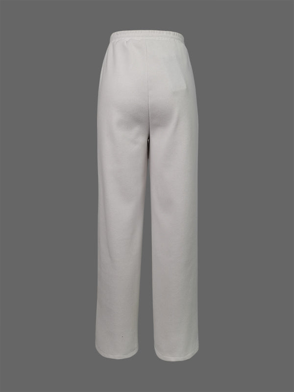 Pantalon ample rayé décontracté à cordon de serrage
