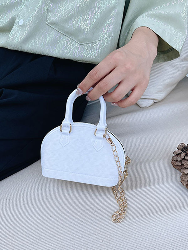 Sac besace géométrique à chaîne, à fermeture éclair