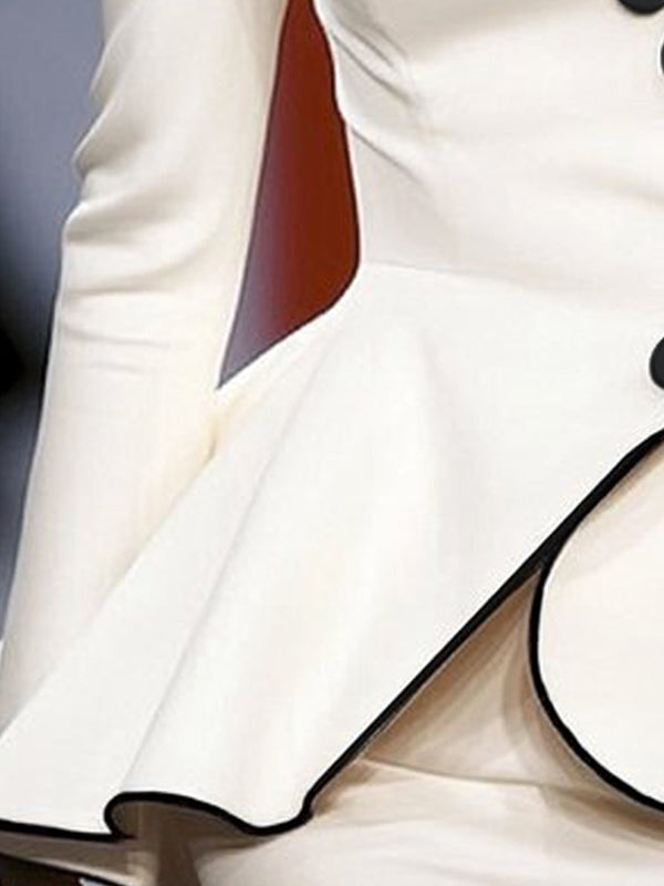Veste boutonnée à manches longues, à décolleté en V profond