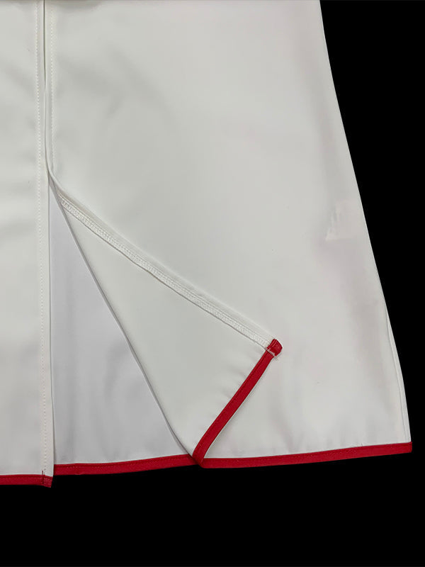 Robe longue moulante plissée à manches longues, à taille élastique, à empiècements, à décolleté en V profond, couleur contrastée