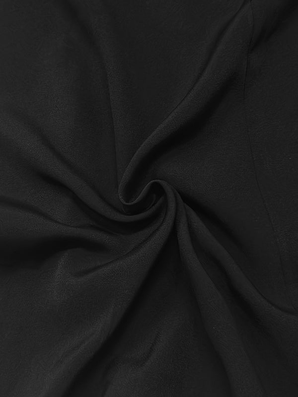 Robe chemise boutonnée transparente fendue sur le côté à manches longues, à col revers, couleur unie