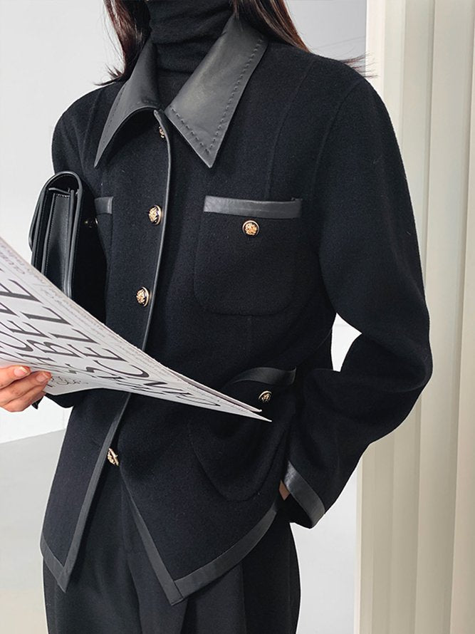 Veste urbaine ample à empiècements, à col revers
