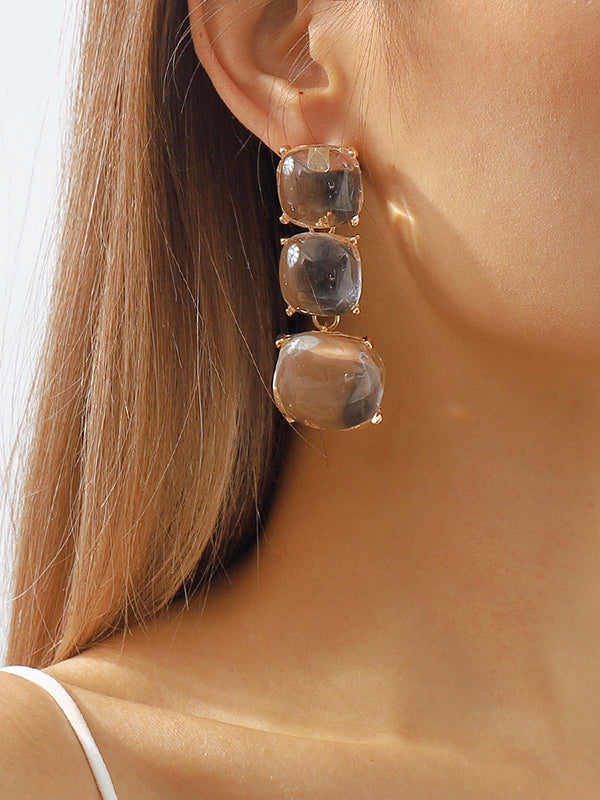 Parure boucles d'oreilles pendantes et boucles d'oreilles géométrique