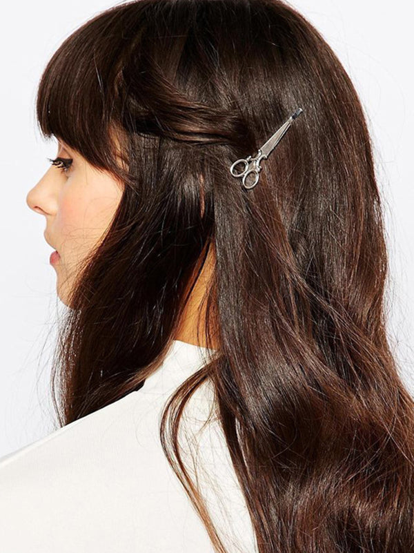 Bande de cheveux originale et élégante en forme de ciseaux de couleur unie
