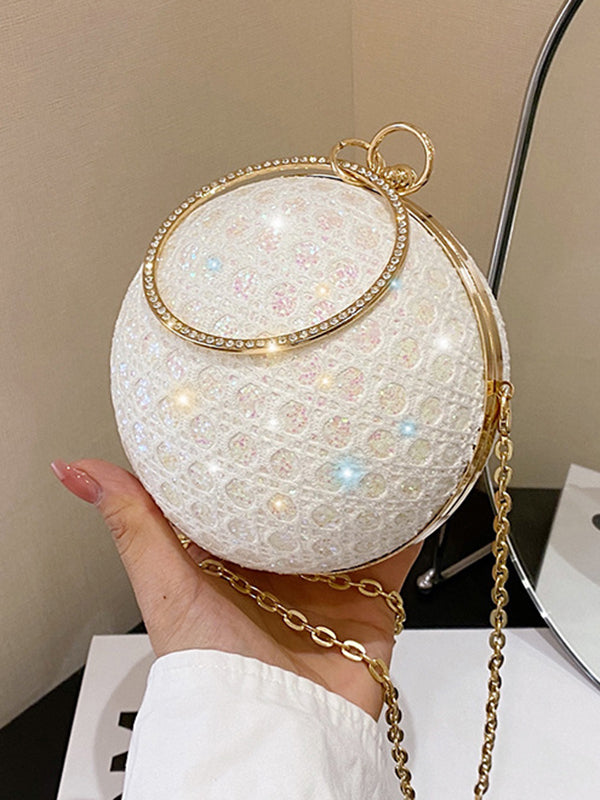 Sac à main géométrique brillant à chaîne, à strass