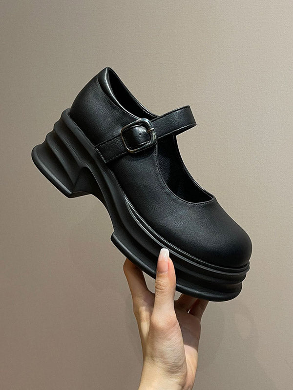 Chaussures à plateforme Mary Janes avec boucle de ceinture