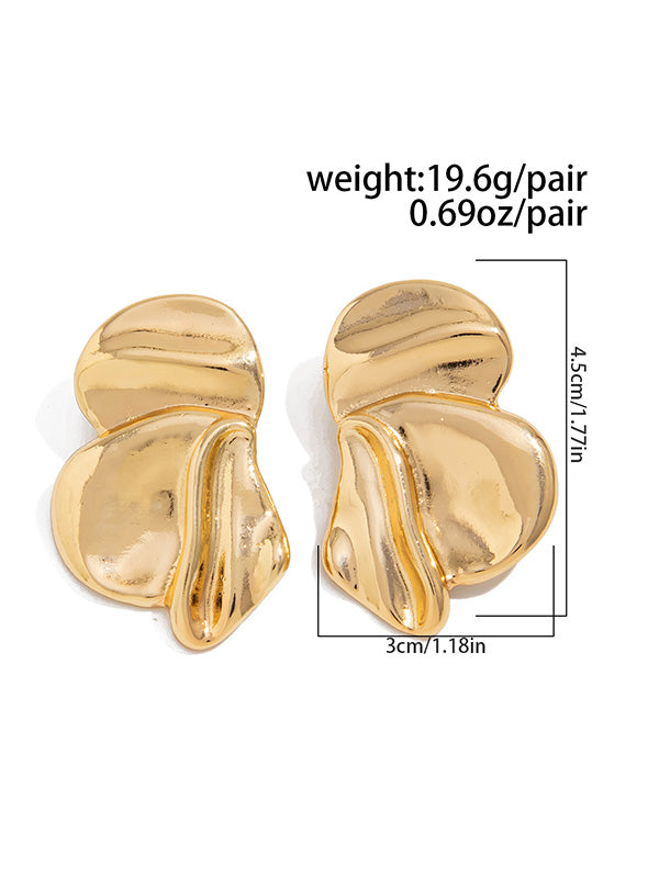Boucles d'oreilles à coupe irrégulière, en forme de fleur