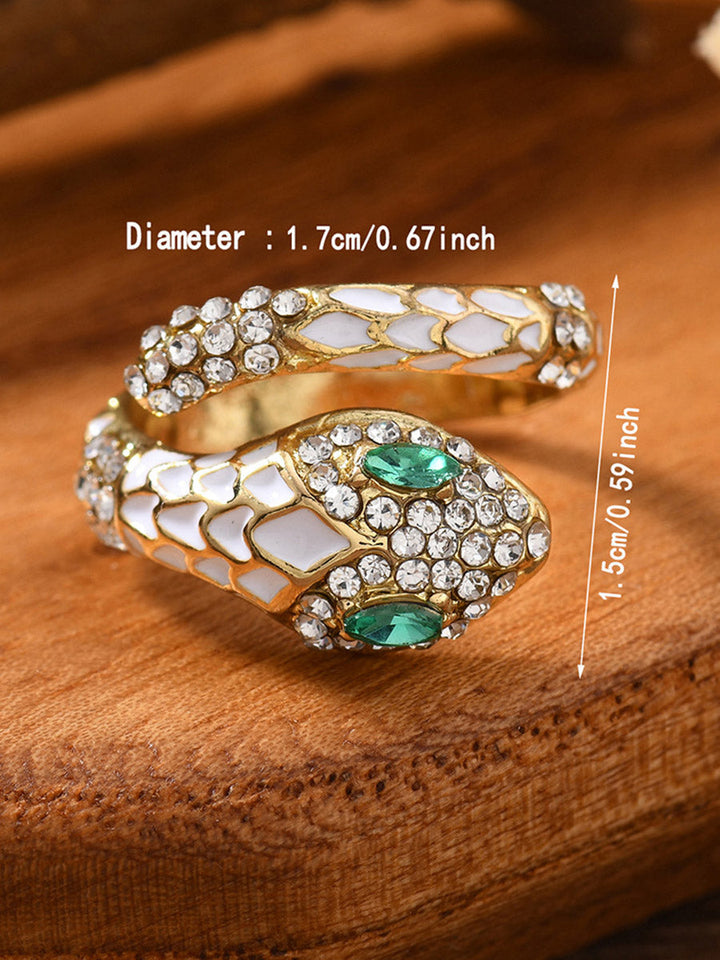 Bague à strass, en forme de serpent