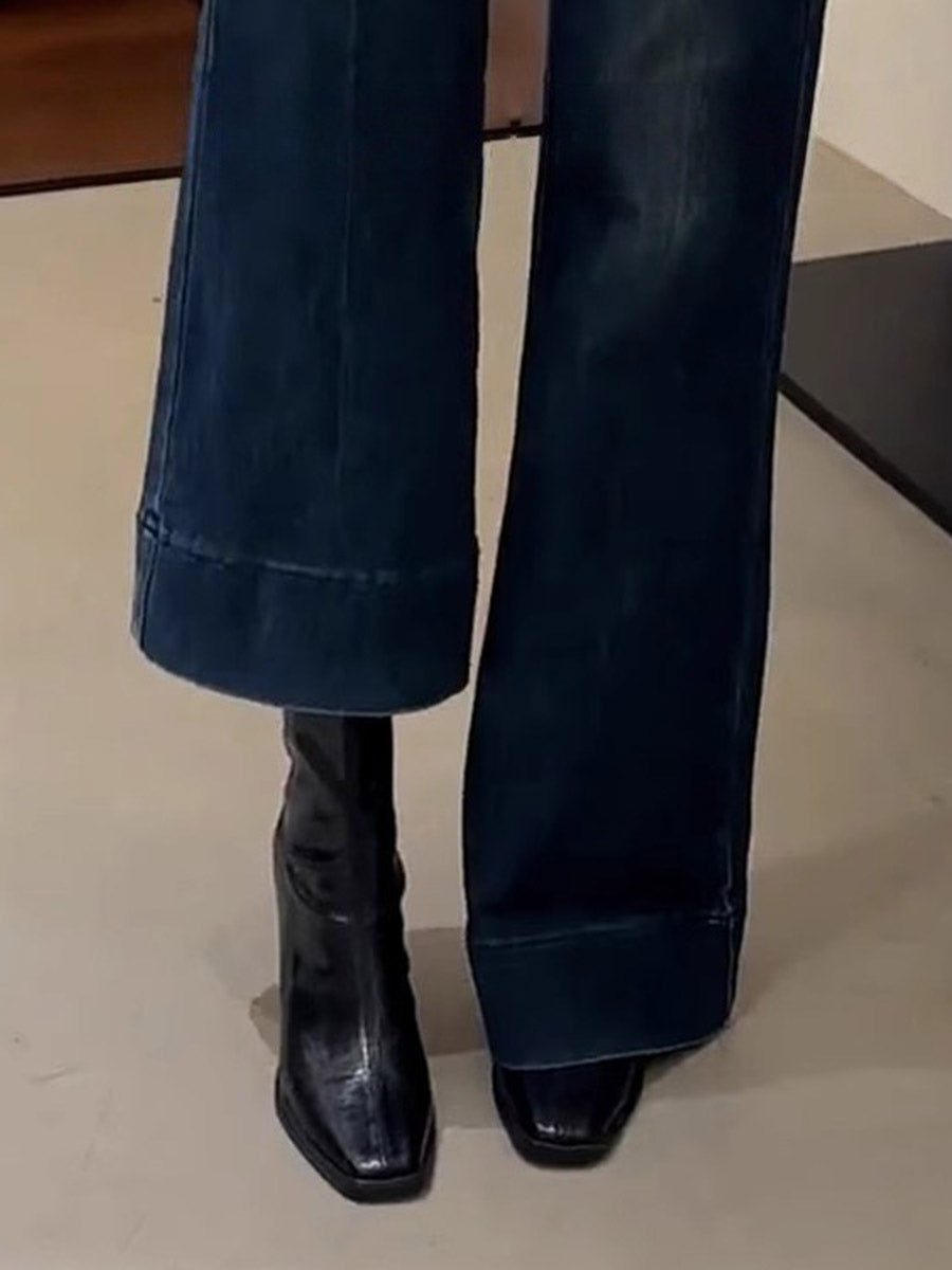 Bottes à empiècements, à bout carré, à fermeture éclair