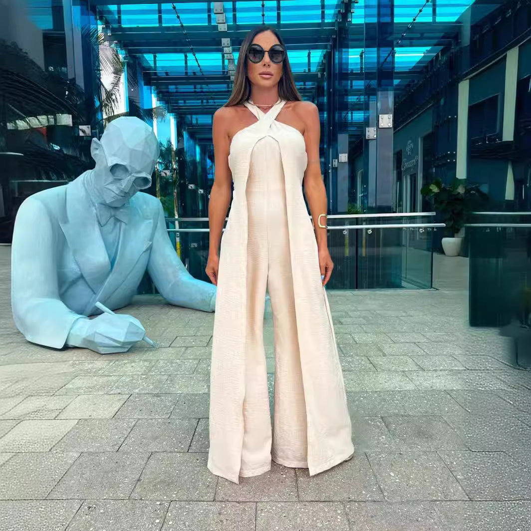 Valeria - Combinaison élégante à jambes larges