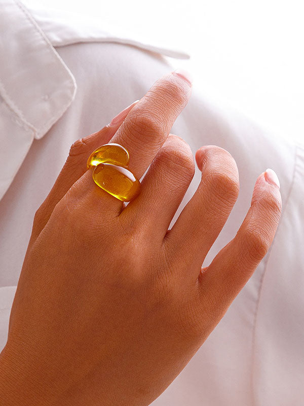 Bague géométrique couleur unie