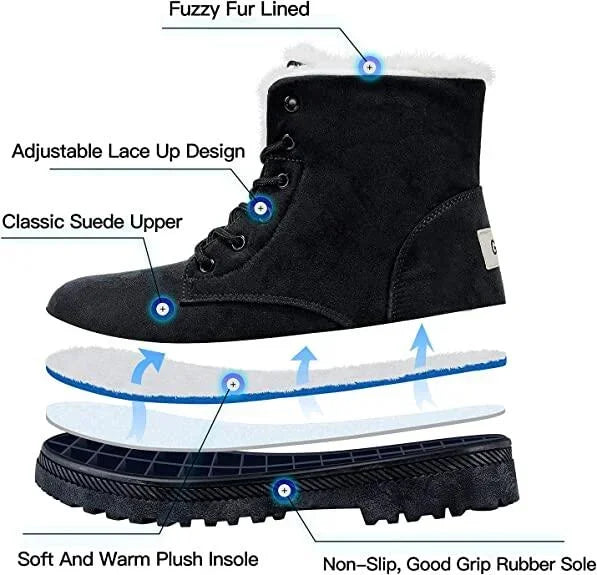 Hivara™ - Bottes de neige orthopédiques pour femmes, imperméables, avec doublure chaude et semelle antidérapante