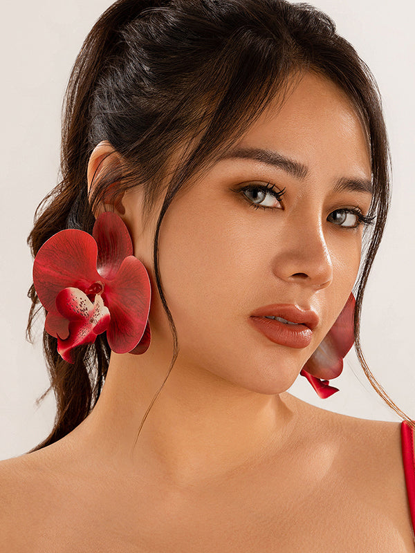 Boucles d'oreilles pendantes en forme de fleur